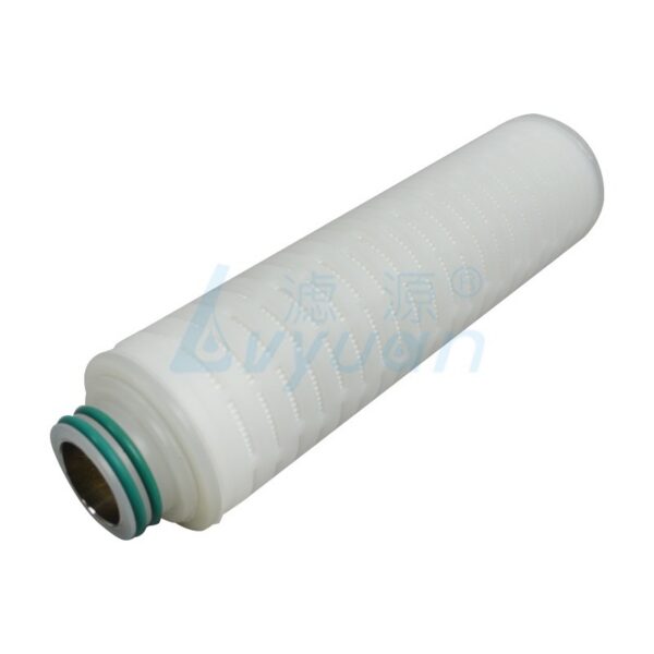 PTFE membrane pleated water filter cartridge with internal stainless steel reinforcing ring