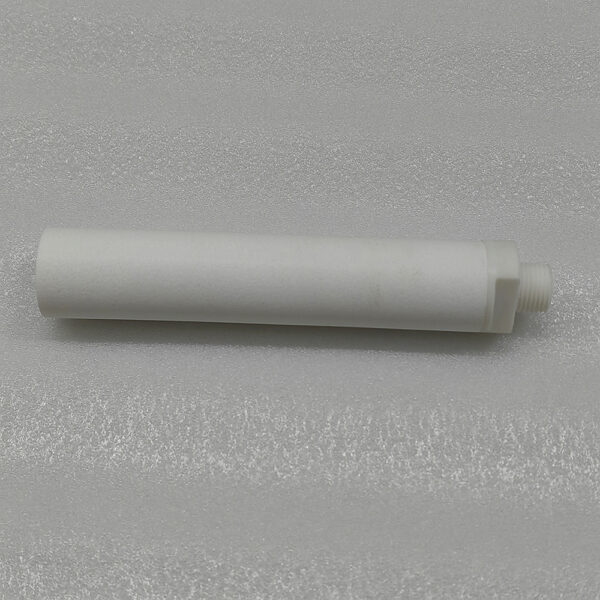 Elemento silenziatore filtrante in plastica porosa sinterizzata con filettatura