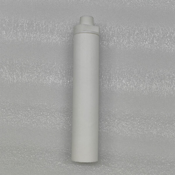 Elemento silenziatore filtrante in plastica porosa sinterizzata con filettatura